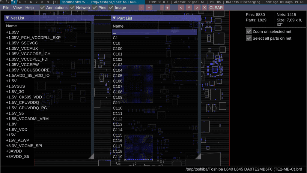 OpenBoardView select example