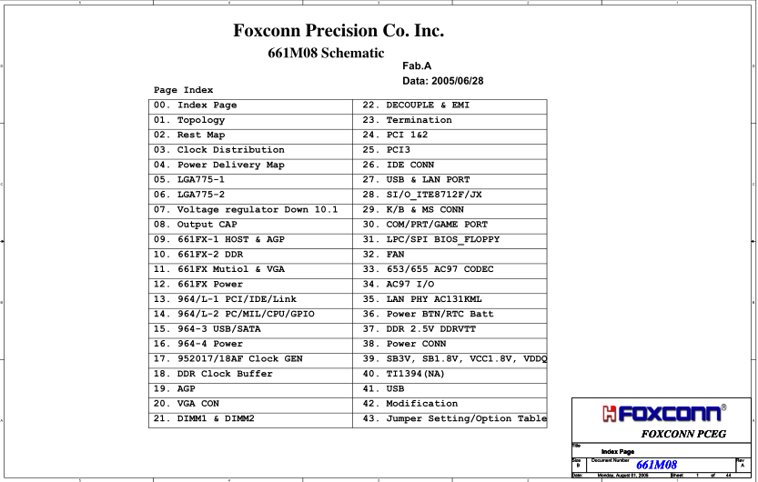 FOXCONN 661M08 (Rev A) Schematic