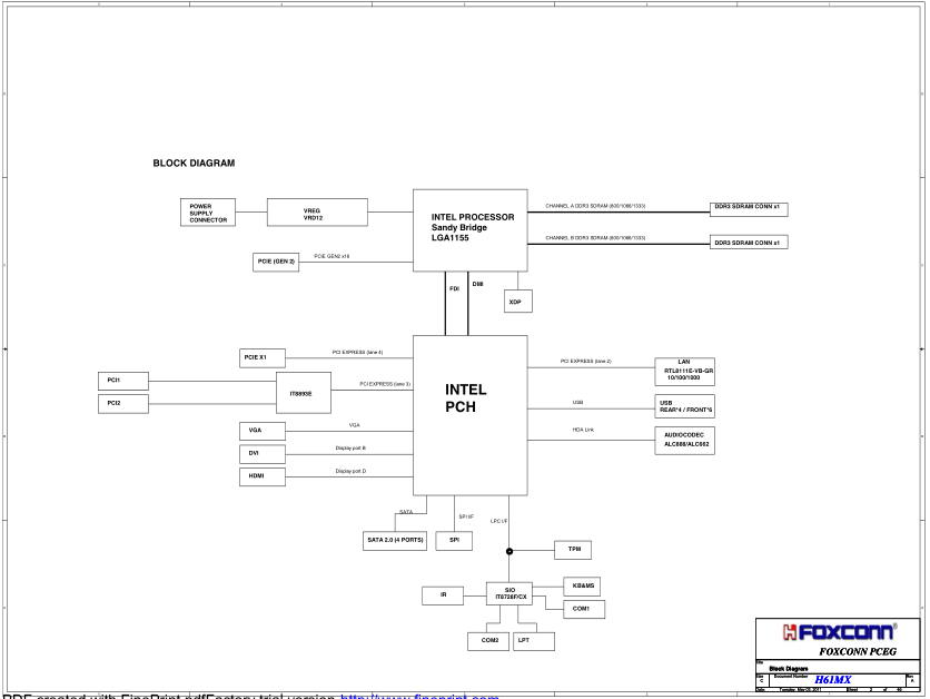 Foxconn H61MXE-K Schematic