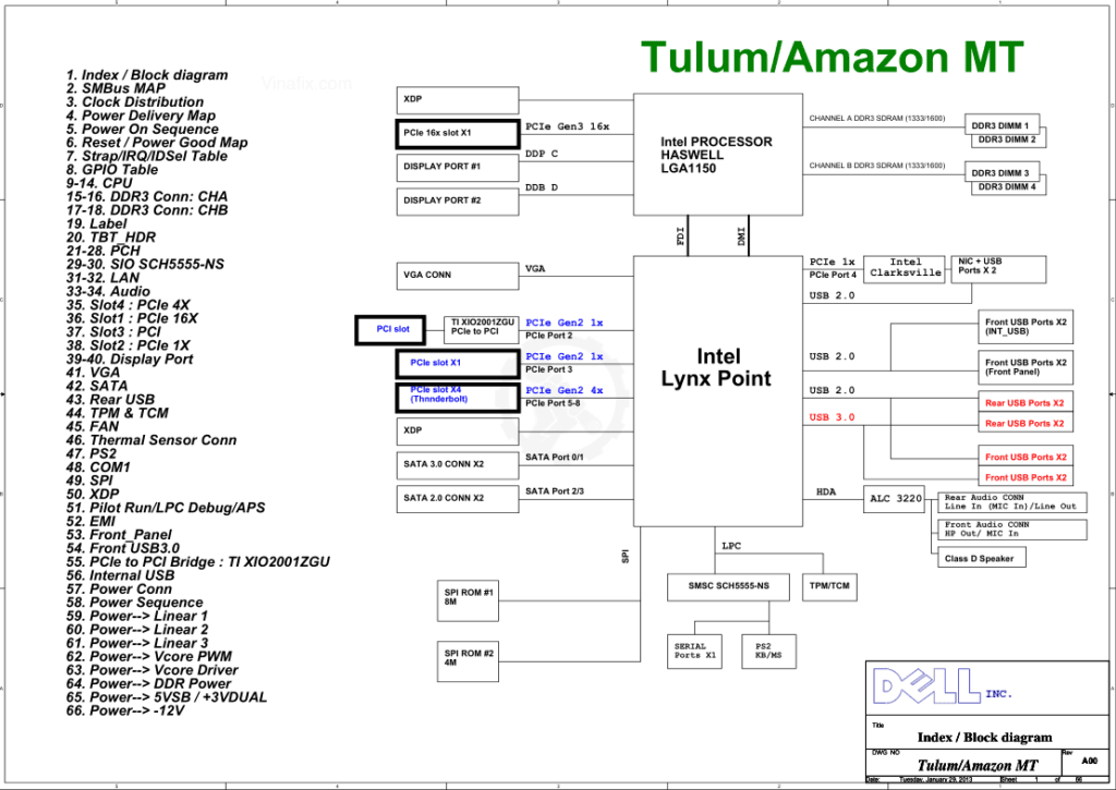 Dell Precision T1700 (Amazon MT a00 20130129b) Schematic